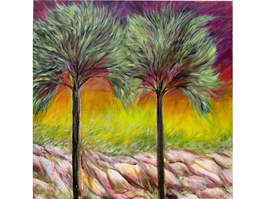 Gerrit Greve (1948-2024, Cardiff by the Sea, CA) Original Abstract Acrylic Painting On Canvas Signed Lower Left And Verso And Dated 2021 36' X 36' Estimate $1,100-$2,200