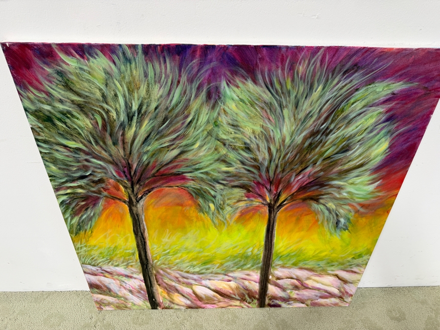 Gerrit Greve (1948-2024, Cardiff by the Sea, CA) Original Abstract Acrylic Painting On Canvas Signed Lower Left And Verso And Dated 2021 36' X 36' Estimate $1,100-$2,200 [Photo 6]