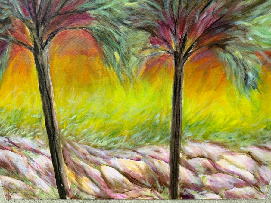 Gerrit Greve (1948-2024, Cardiff by the Sea, CA) Original Abstract Acrylic Painting On Canvas Signed Lower Left And Verso And Dated 2021 36' X 36' Estimate $1,100-$2,200 [Photo 4]