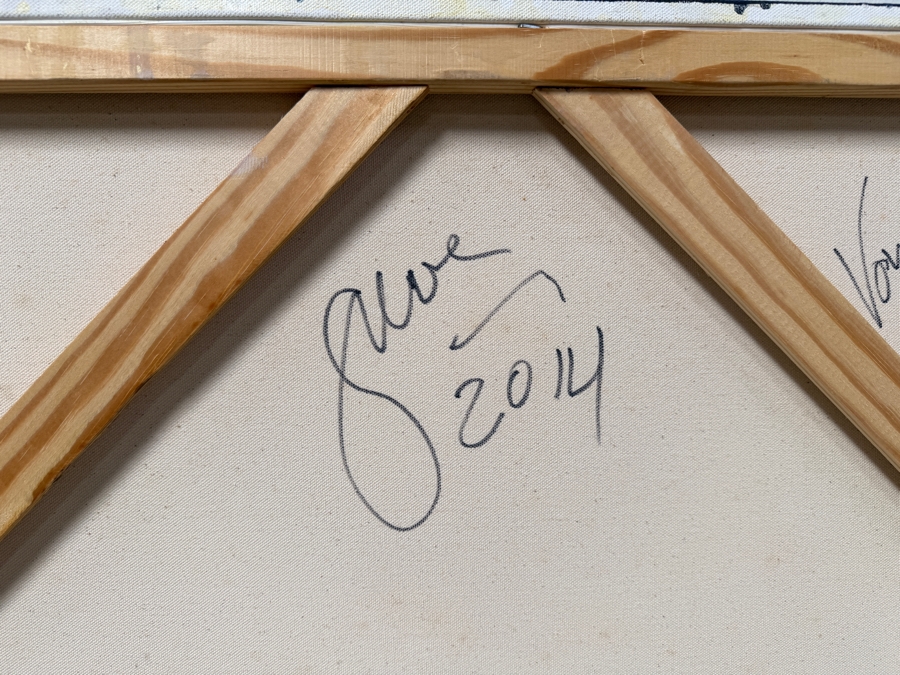 Gerrit Greve (1948-2024, Cardiff by the Sea, CA) Original Abstract Acrylic Spirit Boat Painting On Canvas Signed Verso And Dated 2014 36' X 36' Estimate $1,100-$2,200 [Photo 6]