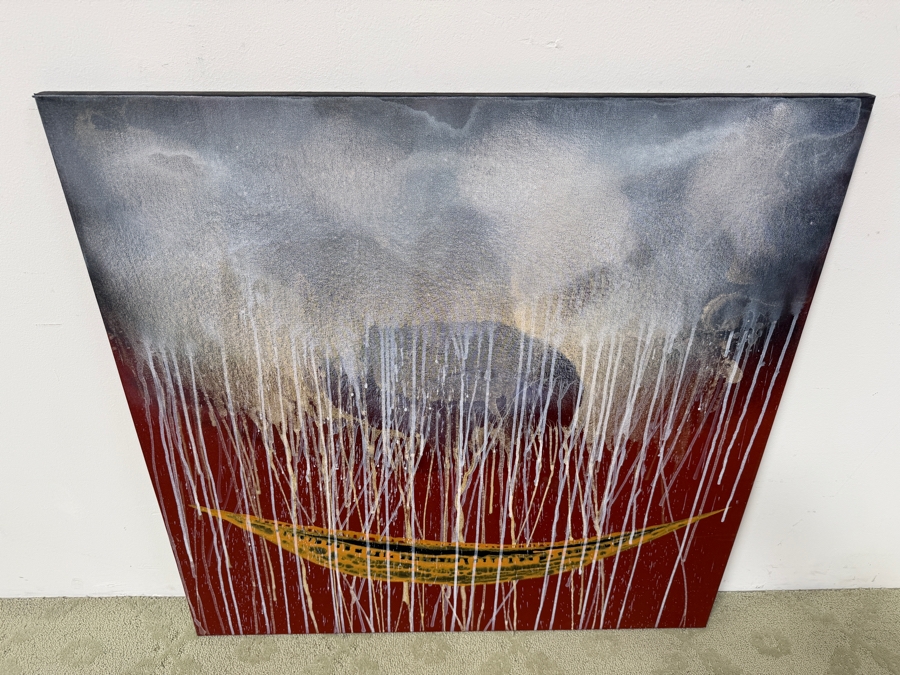 Gerrit Greve (1948-2024, Cardiff by the Sea, CA) Original Abstract Acrylic Spirit Boat Painting On Canvas Signed Verso And Dated 2014 36' X 36' Estimate $1,100-$2,200 [Photo 4]