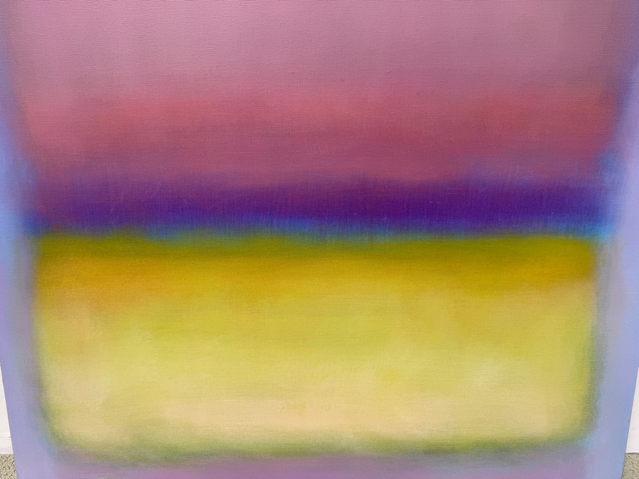 Gerrit Greve (1948-2024, Cardiff by the Sea, CA) Original Acrylic Painting On Canvas Abstract Color Field In Manner Of Mark Rothko Signed Verso Titled '#562' And Dated 2019 36' X 36' Estimate $1,100-$2,200 [Photo 2]