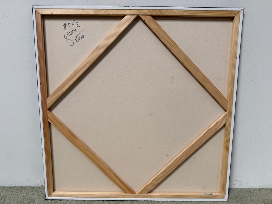 Gerrit Greve (1948-2024, Cardiff by the Sea, CA) Original Acrylic Painting On Canvas Abstract Color Field In Manner Of Mark Rothko Signed Verso Titled '#562' And Dated 2019 36' X 36' Estimate $1,100-$2,200 [Photo 6]