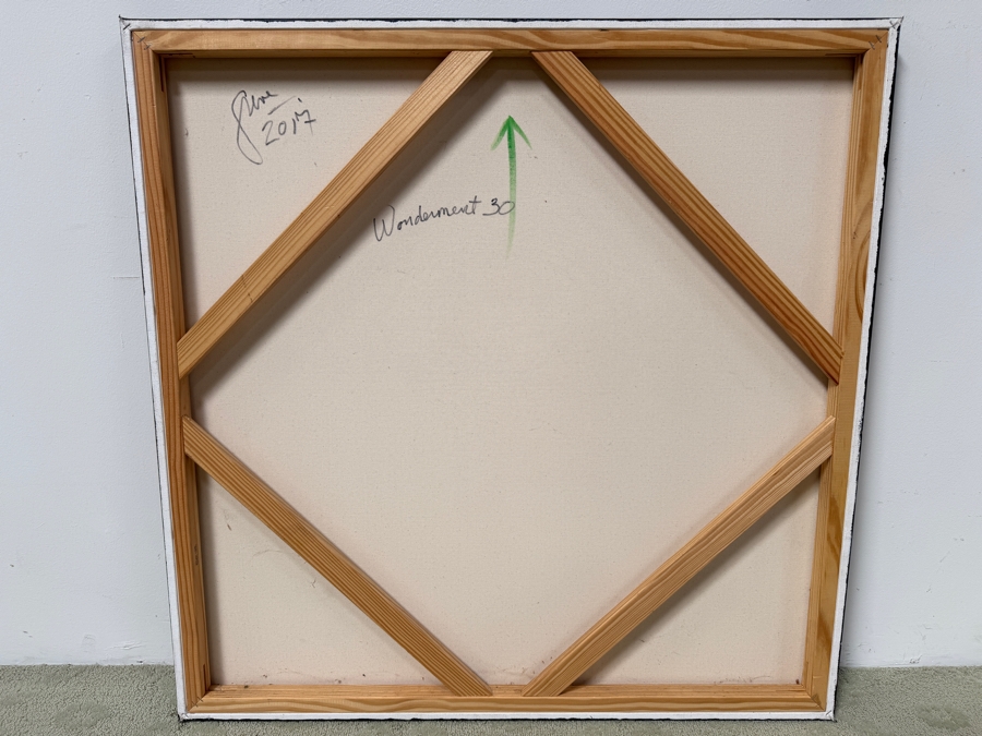 Gerrit Greve (1948-2024, Cardiff by the Sea, CA) Original Acrylic Painting On Canvas Titled 'Wonderment 30' Signed Verso Dated 2017 36' X 36' Estimate $1,100 -$2,200 [Photo 3]