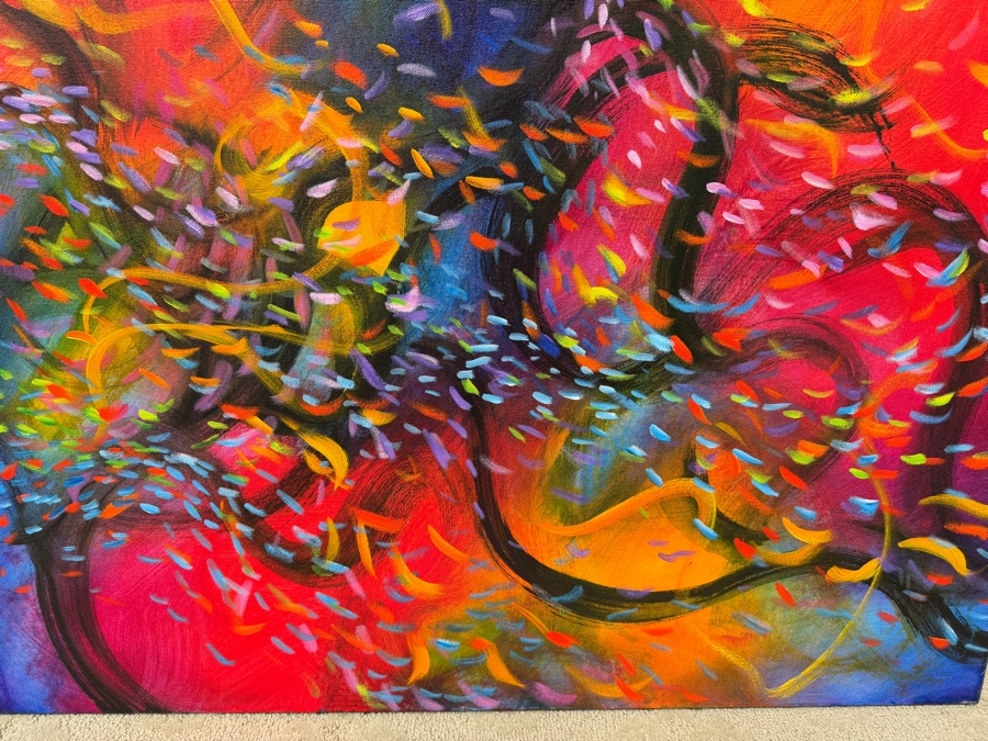 Gerrit Greve (1948-2024, Cardiff by the Sea, CA) Original Acrylic Painting On Canvas Titled 'Wonderment 14' Signed Verso Dated 2016 36' X 36' Estimate $1,100 -$2,200 [Photo 6]