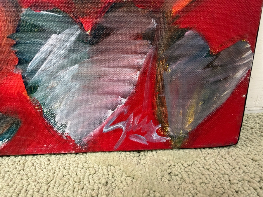 Gerrit Greve (1948-2024, Cardiff by the Sea, CA) Original Acrylic Painting On Canvas Titled 'Heart Gathering' Signed Lower Right 36' X 36' Estimate $1,100 - $2,200 [Photo 7]