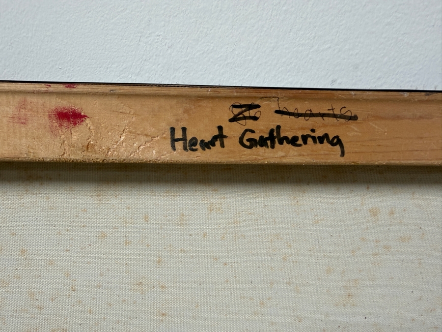 Gerrit Greve (1948-2024, Cardiff by the Sea, CA) Original Acrylic Painting On Canvas Titled 'Heart Gathering' Signed Lower Right 36' X 36' Estimate $1,100 - $2,200 [Photo 9]