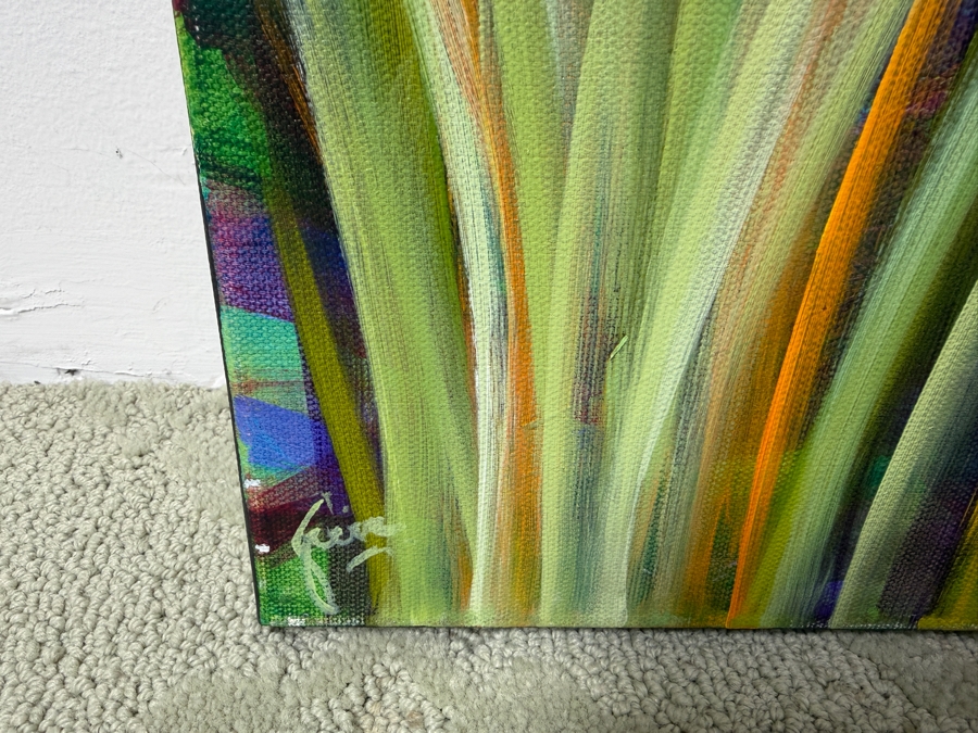 Gerrit Greve (1948-2024, Cardiff by the Sea, CA) Original Acrylic Painting On Canvas Titled “Reeds at Water's Edge 4” Signed Bottom Left 40” X 30” Estimate $1,000 - $2,000 [Photo 4]