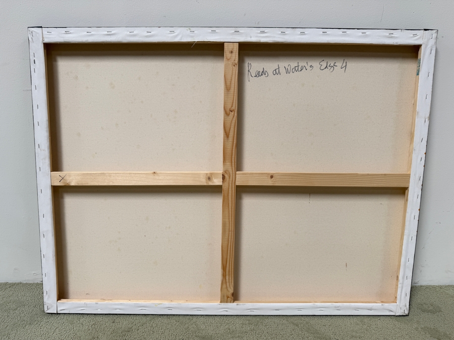 Gerrit Greve (1948-2024, Cardiff by the Sea, CA) Original Acrylic Painting On Canvas Titled “Reeds at Water's Edge 4” Signed Bottom Left 40” X 30” Estimate $1,000 - $2,000 [Photo 7]