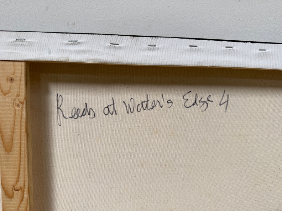 Gerrit Greve (1948-2024, Cardiff by the Sea, CA) Original Acrylic Painting On Canvas Titled “Reeds at Water's Edge 4” Signed Bottom Left 40” X 30” Estimate $1,000 - $2,000 [Photo 8]