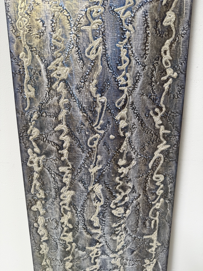 Gerrit Greve (1948-2024, Cardiff by the Sea, CA) Original Acrylic Painting On Canvas Titled “Page 84 (The Tao)” Signed Verso Dated 2006 15” X 60” Estimate $1,000 - $2,000 [Photo 4]