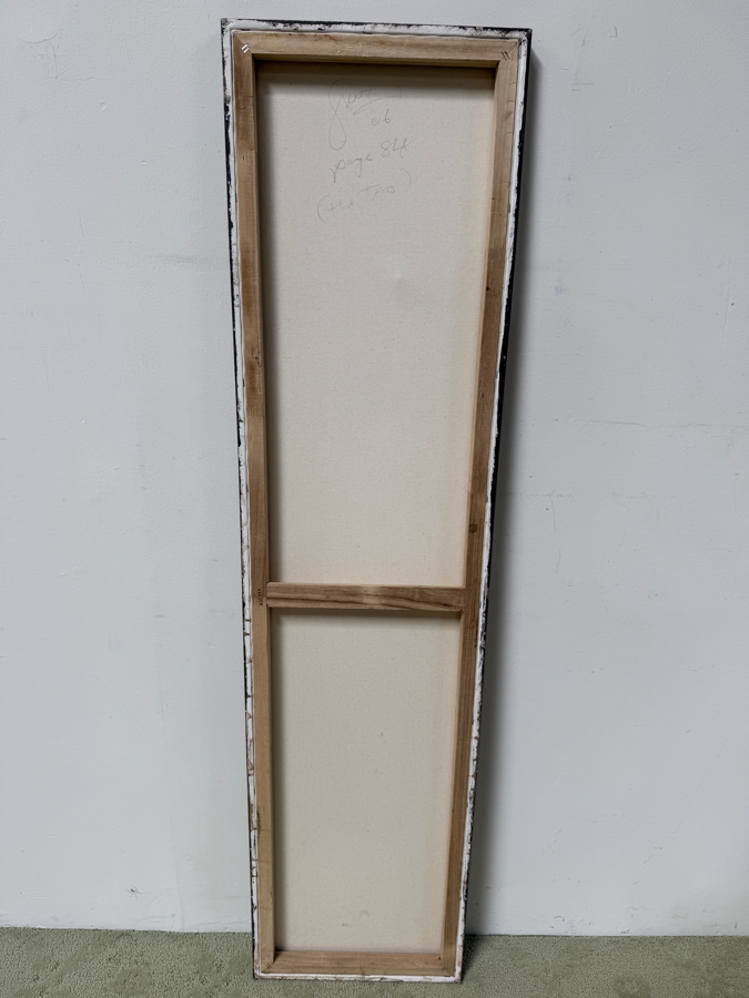 Gerrit Greve (1948-2024, Cardiff by the Sea, CA) Original Acrylic Painting On Canvas Titled “Page 84 (The Tao)” Signed Verso Dated 2006 15” X 60” Estimate $1,000 - $2,000 [Photo 7]