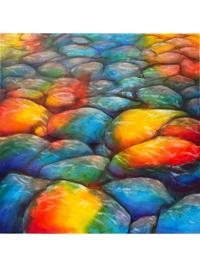 Gerrit Greve (1948-2024, Cardiff by the Sea, CA) Original Acrylic Painting On Canvas Untitled Rocks Unsigned 48” X 48” Estimate $1,900 - $3,800