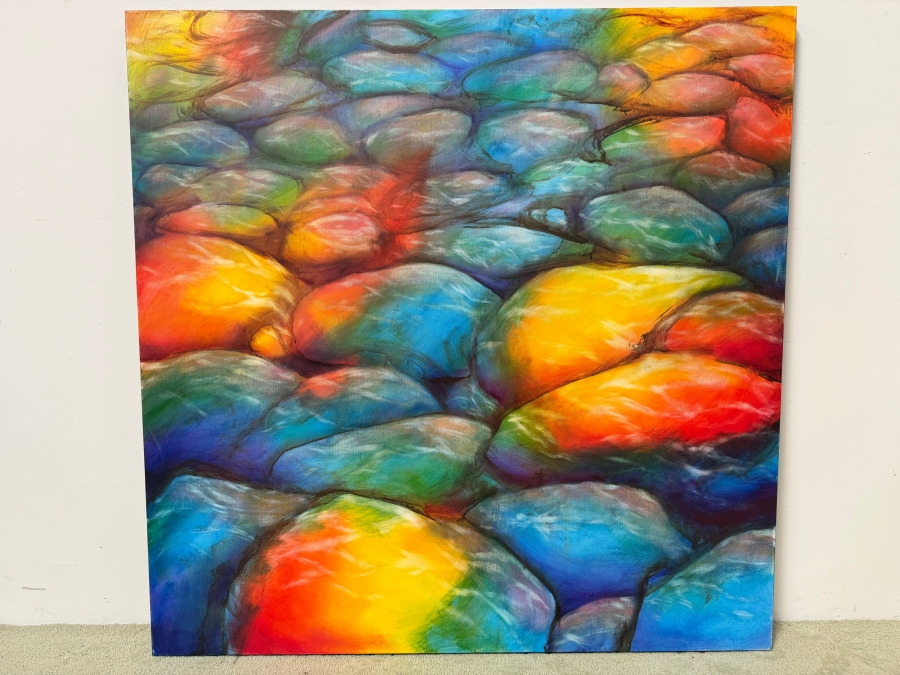 Gerrit Greve (1948-2024, Cardiff by the Sea, CA) Original Acrylic Painting On Canvas Untitled Rocks Unsigned 48” X 48” Estimate $1,900 - $3,800 [Photo 2]