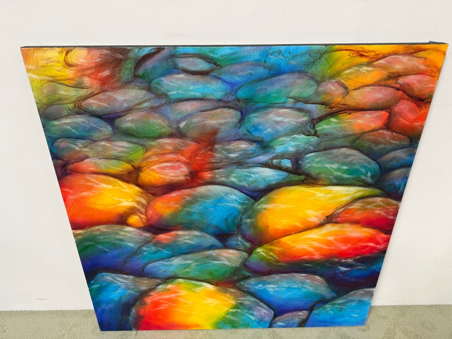 Gerrit Greve (1948-2024, Cardiff by the Sea, CA) Original Acrylic Painting On Canvas Untitled Rocks Unsigned 48” X 48” Estimate $1,900 - $3,800 [Photo 5]