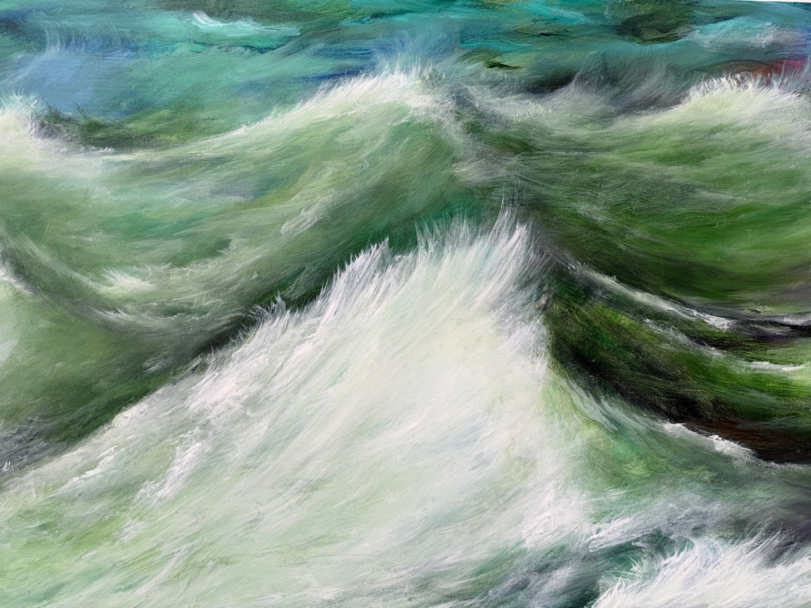 Gerrit Greve (1948-2024, Cardiff by the Sea, CA) Original Acrylic Painting On Canvas Untitled Waves Signed Verso Dated 2013 72” X 48” Estimate $2,800 - $5,700 [Photo 4]