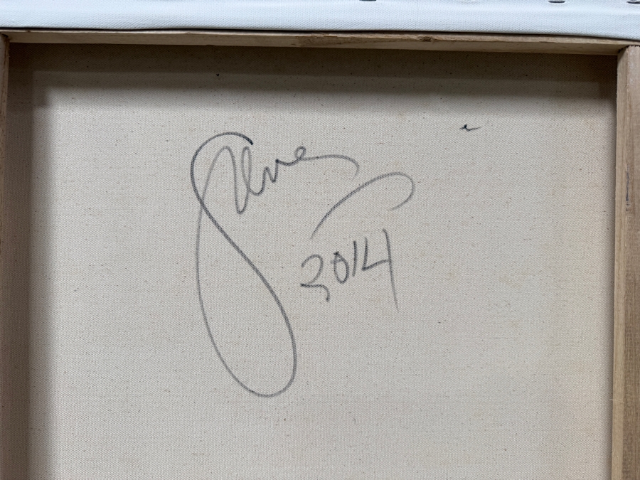 Gerrit Greve (1948-2024, Cardiff by the Sea, CA) Original Acrylic Abstract Painting On Canvas Untitled Signed Verso Dated 2014 72' X 48' Estimate $2,800 - $5,700 [Photo 8]