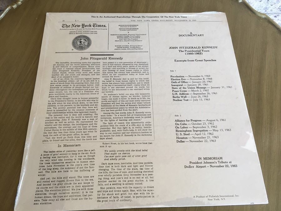 John Fitzgerald Kennedy - The Presidential Years 1960-1963 - Original Speeches - Design Records - DLP-169 - SEALED [Photo 2]