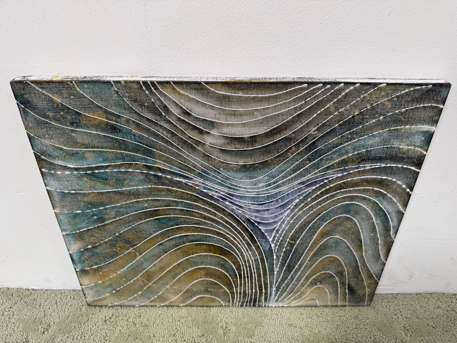 Gerrit Greve (1948-2024, Cardiff by the Sea, CA) Original Acrylic Mixed-Media Sand Painting On Canvas Untitled Unsigned 20' X 16' Estimate $275 - $525 [Photo 3]