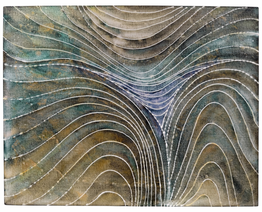 Gerrit Greve (1948-2024, Cardiff by the Sea, CA) Original Acrylic Mixed-Media Sand Painting On Canvas Untitled Unsigned 20' X 16' Estimate $275 - $525