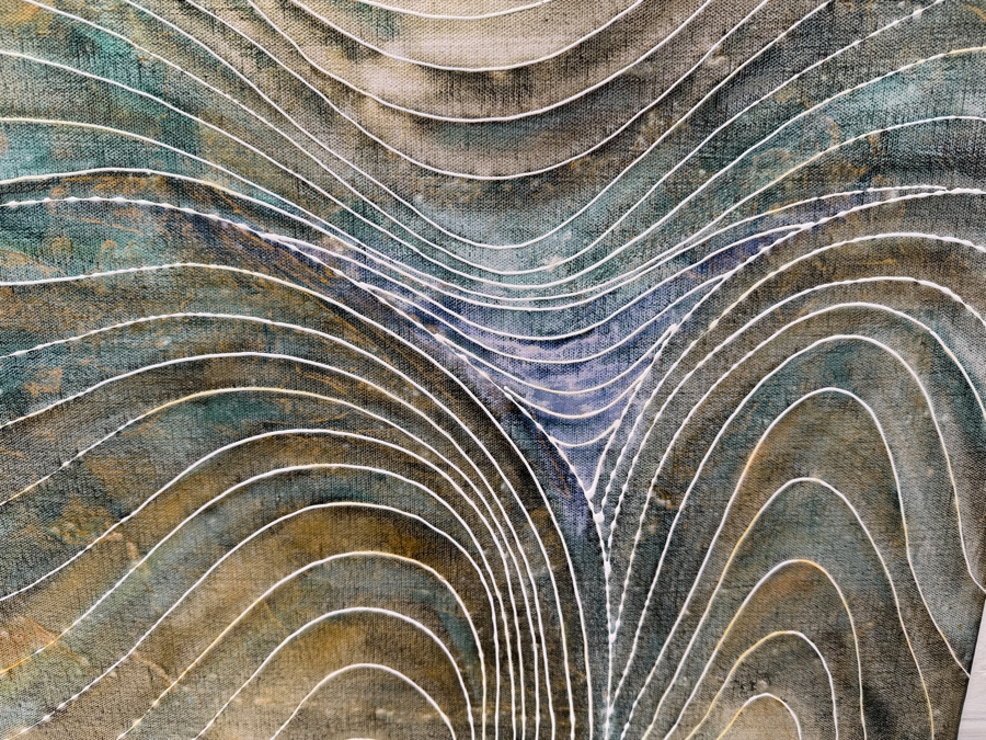 Gerrit Greve (1948-2024, Cardiff by the Sea, CA) Original Acrylic Mixed-Media Sand Painting On Canvas Untitled Unsigned 20' X 16' Estimate $275 - $525 [Photo 2]