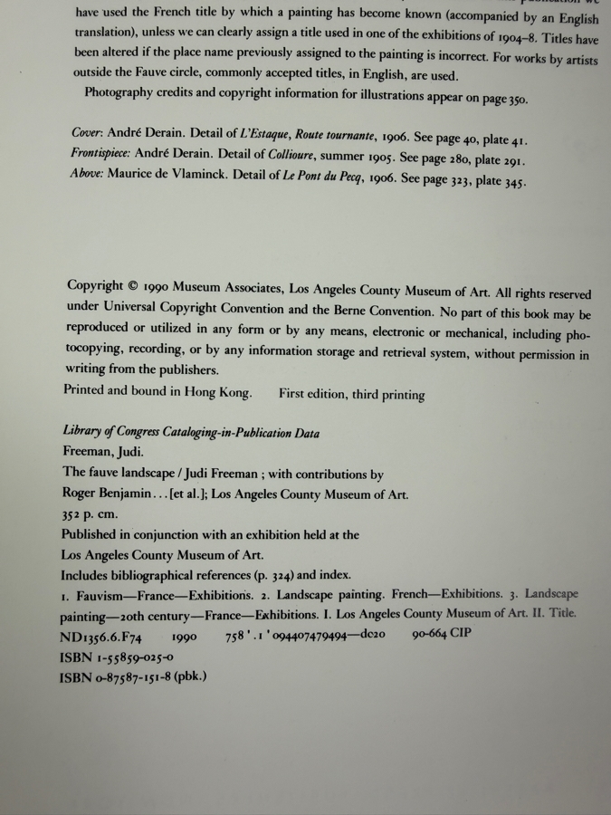 First Edition Hardcover Art Book The Fauve Landscape 1990 [Photo 4]