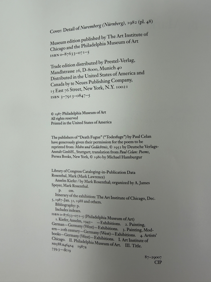 Softcover Art Book Anselm Kiefer [Photo 6]