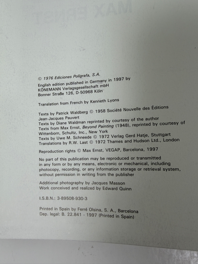 Hardcover Art Book With Slipcase Max Ernst With 683 Illustrations Published By Konemann [Photo 4]