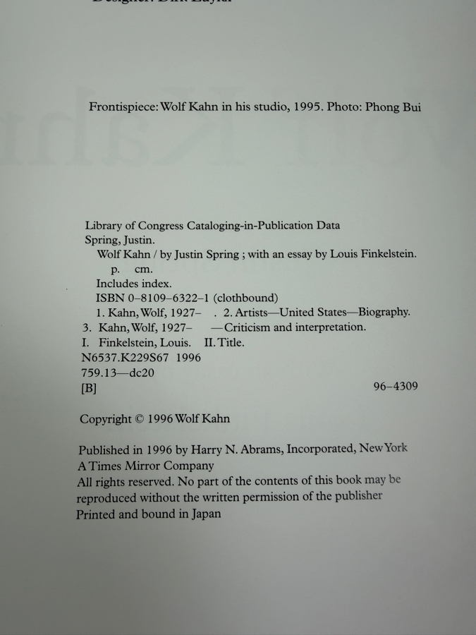 Hardcover Art Book Wolf Kahn By Justin Spring 1996 [Photo 4]
