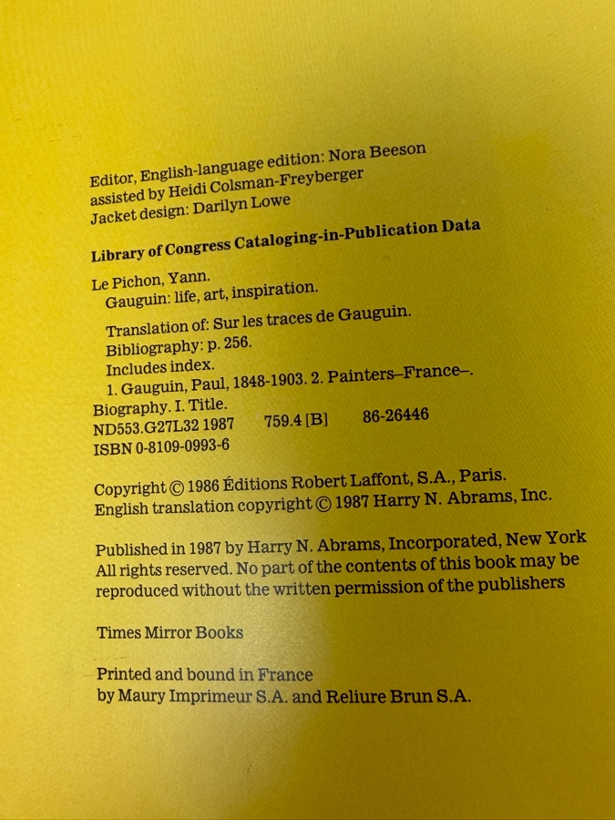 Hardcover Art Book Gauguin: Life - Art - Inspiration 1987 Harry N. Abrams [Photo 3]