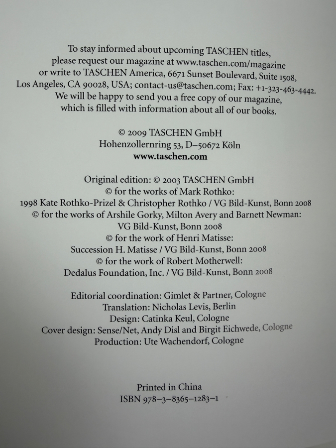 Hardcover Art Book Mark Rothko 1903-1970 Pictures As Drama By Jacob Baal-Teshuva 2009 Taschen [Photo 3]