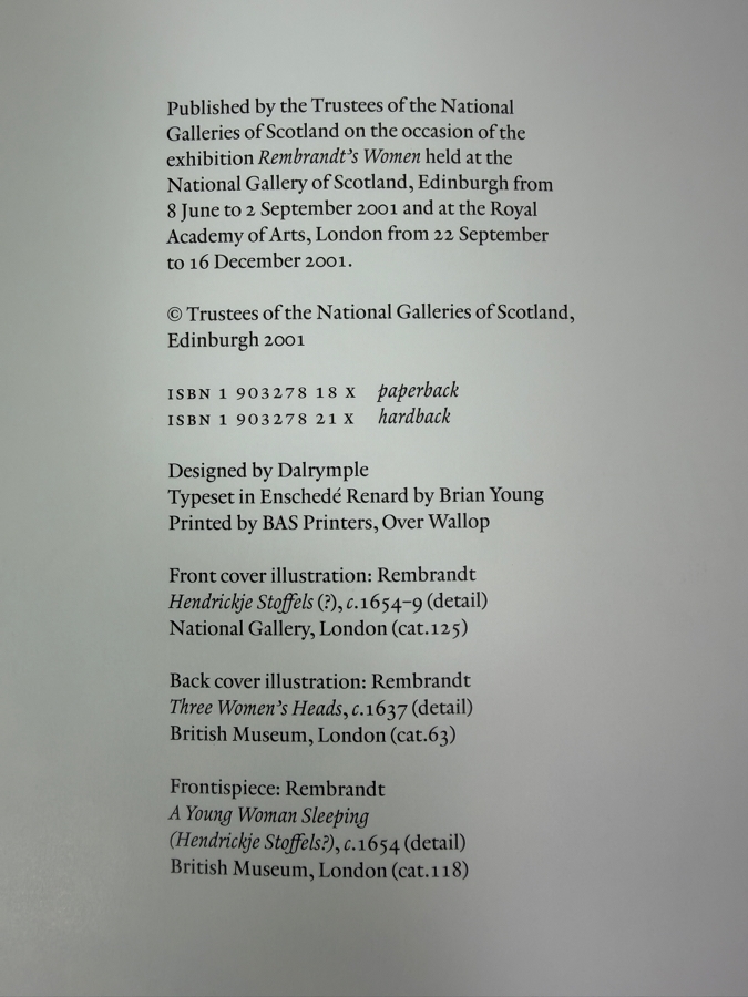 Softcover Art Book Rembrandt's Women By Julia Lloyd Williams 2001 [Photo 3]