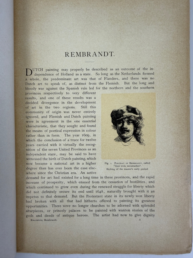 Softcover Art Book Rembrandt Monographs On Artists By H. Knackfuss 1899 [Photo 4]