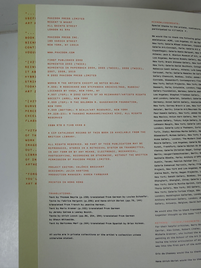 Hardcover Art Book Vitamin P Published By Phaidon [Photo 3]