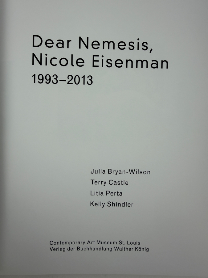 Softcover Exhibition Catalogue Dear Nemesis, Nicole Eisenman 1993–2013 Contemporary Art Museum St. Louis Verlag der Buchhandlung Walther König [Photo 2]