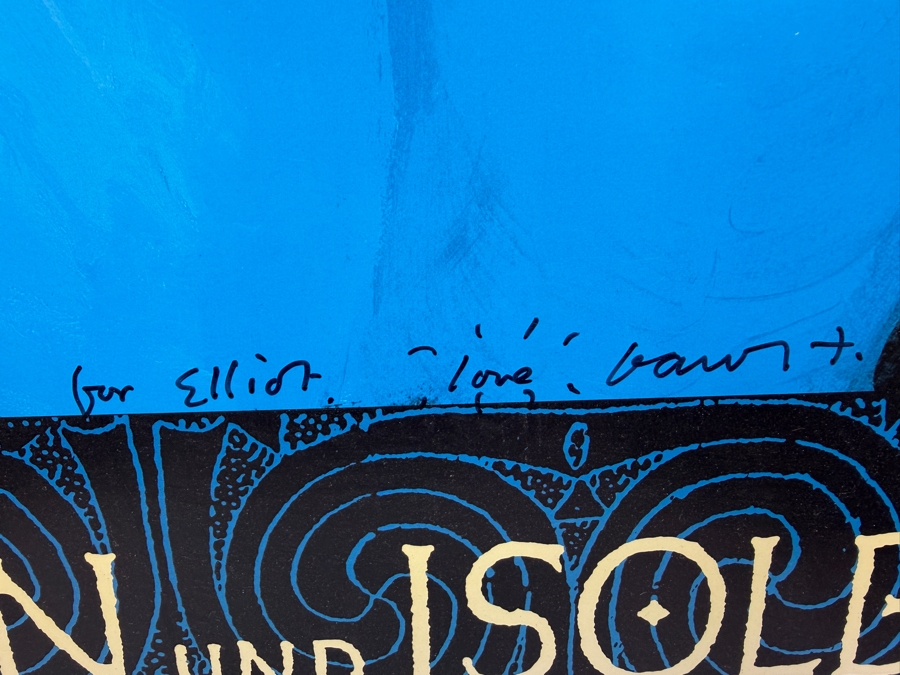 Signed 1987 David Hockney Poster On Poster Board For The Los Angeles Music Center Opera Production Of Richard Wagner's Tristan Und Isolde Hand Signed By David Hockney 20'W X 39'H
 [Photo 3]
