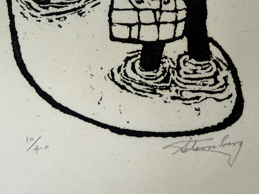 Harry Sternberg (1904-2001, American) Rare Signed Limited Edition Woodcut On Paper Signed By Harry Sternberg And Numbered 10 Of 40 - Paper Measures 10'W X 12.5'H [Photo 4]