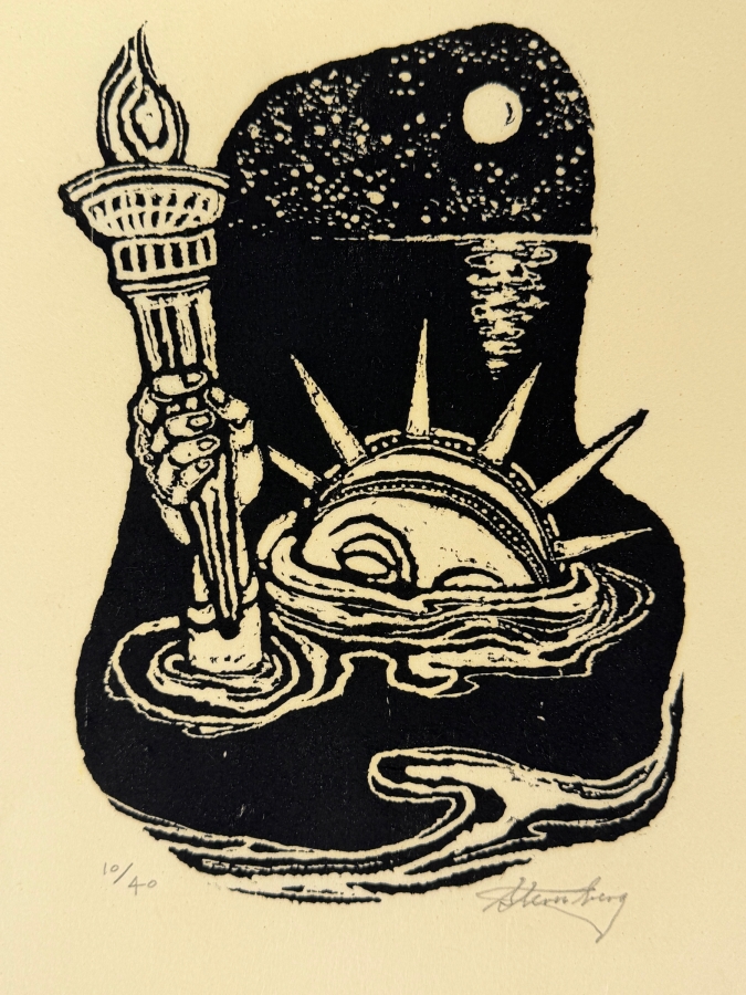 Harry Sternberg (1904-2001, American) Rare Signed Limited Edition Woodcut On Paper Signed By Harry Sternberg And Numbered 10 Of 40 - Paper Measures 10'W X 12.5'H