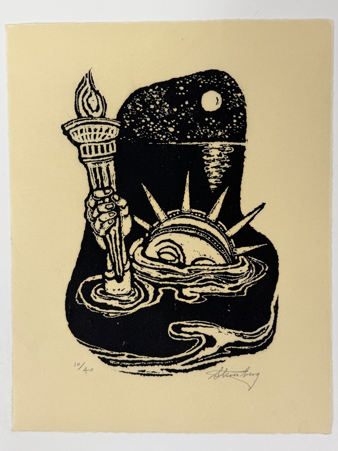 Harry Sternberg (1904-2001, American) Rare Signed Limited Edition Woodcut On Paper Signed By Harry Sternberg And Numbered 10 Of 40 - Paper Measures 10'W X 12.5'H [Photo 4]