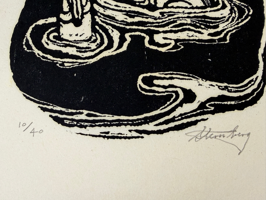 Harry Sternberg (1904-2001, American) Rare Signed Limited Edition Woodcut On Paper Signed By Harry Sternberg And Numbered 10 Of 40 - Paper Measures 10'W X 12.5'H [Photo 2]