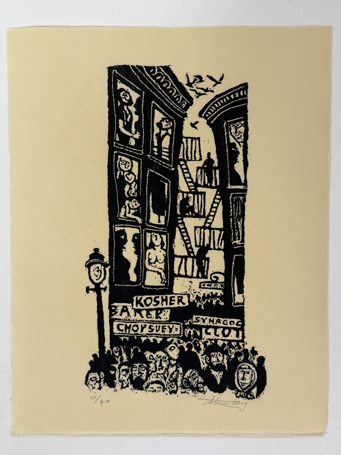 Harry Sternberg (1904-2001, American) Rare Signed Limited Edition Woodcut On Paper Signed By Harry Sternberg And Numbered 10 Of 40 - Paper Measures 10'W X 12.5'H [Photo 5]