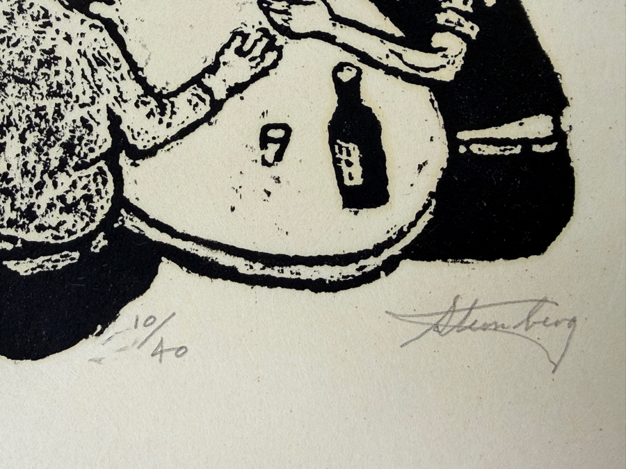 Harry Sternberg (1904-2001, American) Rare Signed Limited Edition Woodcut On Paper Signed By Harry Sternberg And Numbered 10 Of 40 - Paper Measures 10'W X 12.5'H [Photo 3]