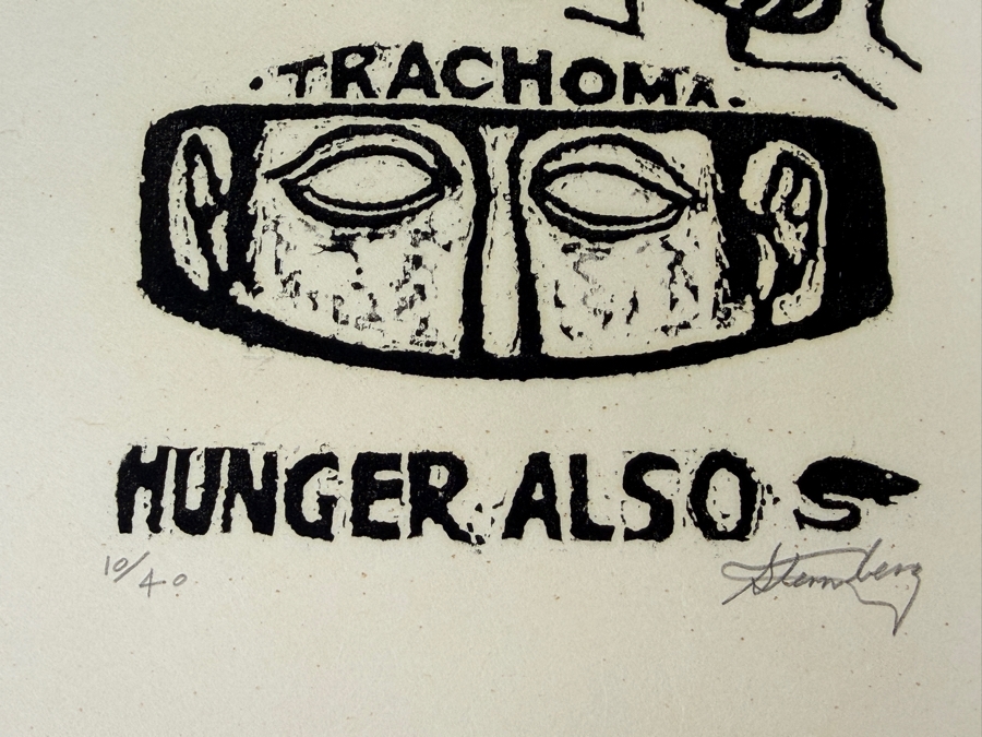 Harry Sternberg (1904-2001, American) Rare Signed Limited Edition Woodcut On Paper Signed By Harry Sternberg And Numbered 10 Of 40 - Paper Measures 10'W X 12.5'H [Photo 4]