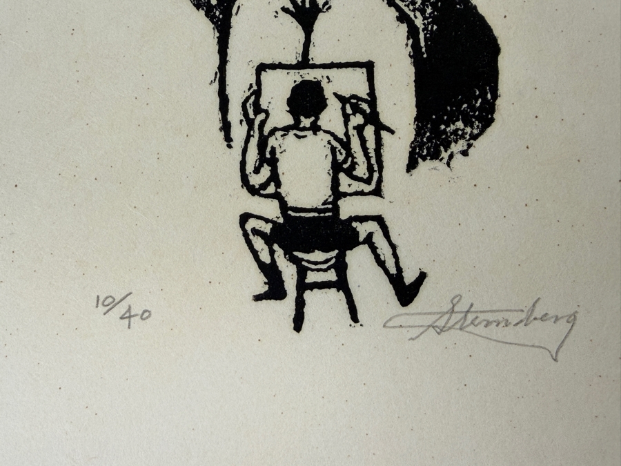 Harry Sternberg (1904-2001, American) Rare Signed Limited Edition Woodcut On Paper Signed By Harry Sternberg And Numbered 10 Of 40 - Paper Measures 10'W X 12.5'H [Photo 3]