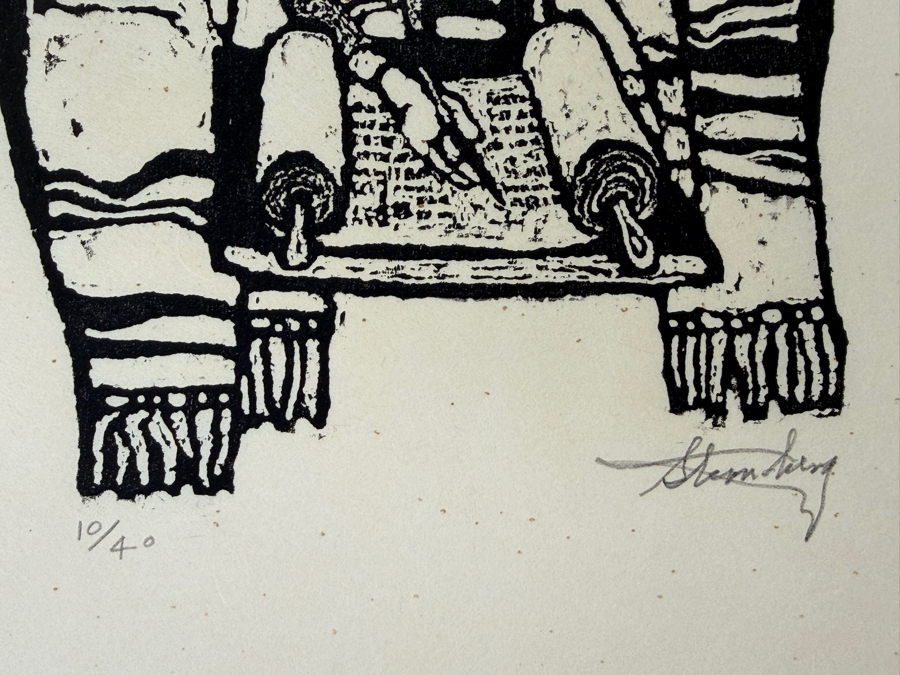 Harry Sternberg (1904-2001, American) Rare Signed Limited Edition Woodcut On Paper Signed By Harry Sternberg And Numbered 10 Of 40 - Paper Measures 10'W X 12.5'H [Photo 2]