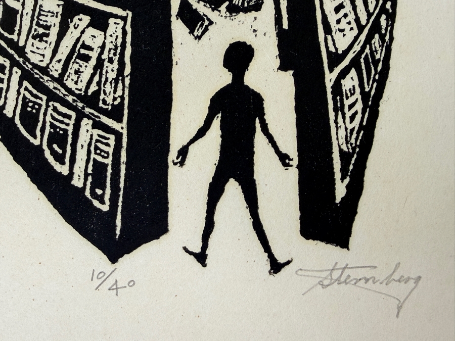 Harry Sternberg (1904-2001, American) Rare Signed Limited Edition Woodcut On Paper Signed By Harry Sternberg And Numbered 10 Of 40 - Paper Measures 10'W X 12.5'H [Photo 4]