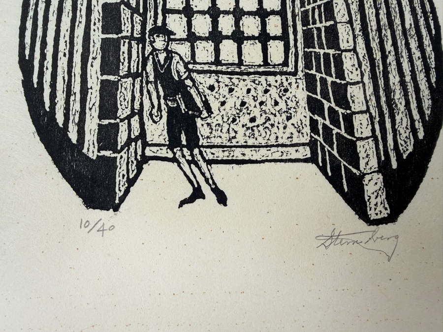 Harry Sternberg (1904-2001, American) Rare Signed Limited Edition Woodcut On Paper Signed By Harry Sternberg And Numbered 10 Of 40 - Paper Measures 10'W X 12.5'H [Photo 2]
