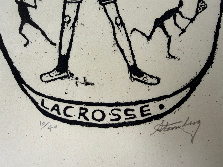 Harry Sternberg (1904-2001, American) Rare Signed Limited Edition Woodcut On Paper Signed By Harry Sternberg And Numbered 10 Of 40 - Paper Measures 10'W X 12.5'H [Photo 2]