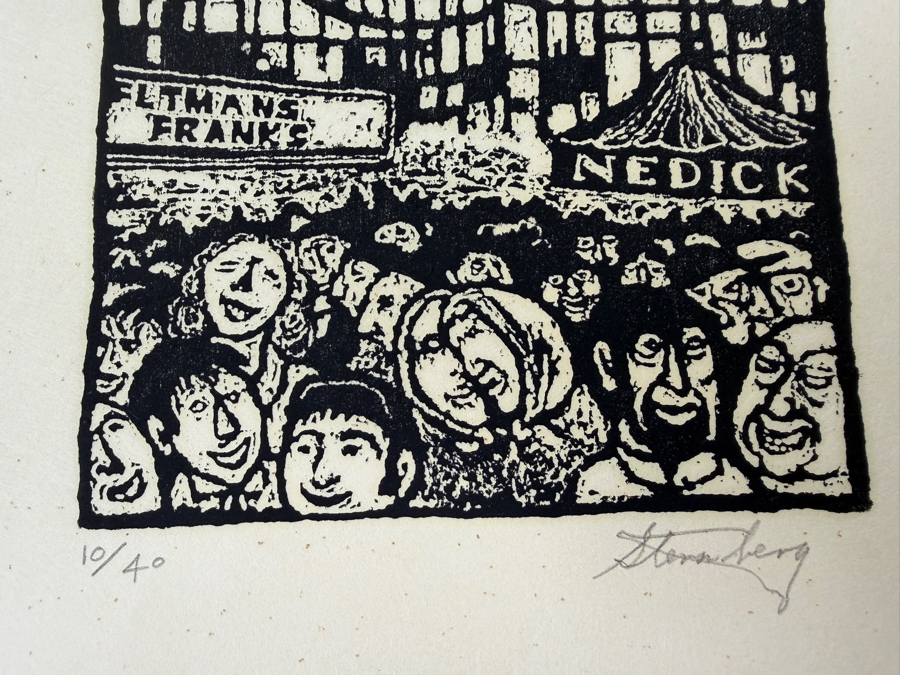Harry Sternberg (1904-2001, American) Rare Signed Limited Edition Woodcut On Paper Signed By Harry Sternberg And Numbered 10 Of 40 - Paper Measures 10'W X 12.5'H [Photo 3]