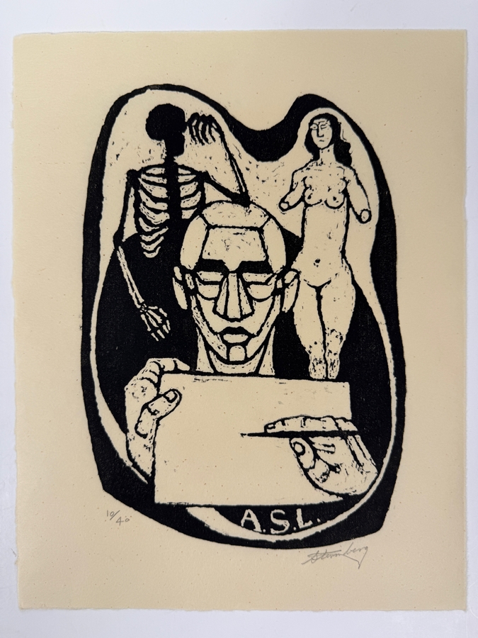 Harry Sternberg (1904-2001, American) Rare Signed Limited Edition Woodcut On Paper Signed By Harry Sternberg And Numbered 10 Of 40 - Paper Measures 10'W X 12.5'H [Photo 3]